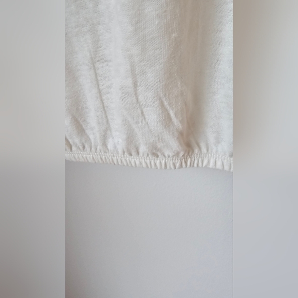 Max Studio London Cream Ivory Sleeveless Top Blouse Relaxed Fit Elastic Band L - Picture 9 of 9